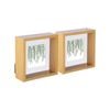 Nicola Spring 3D Deep Box Photo Frames - 6 x 6" with 4 x 4" Mount - Light Wood - Pack of 2
