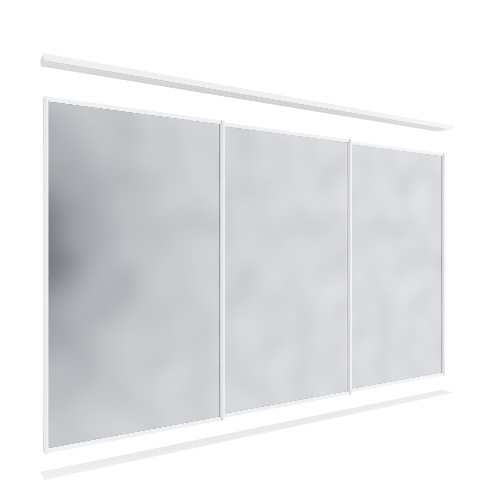 Lugna 2100 x 2701-3600mm Triple Mirror Wardrobe Sliding Door Custom Package product image