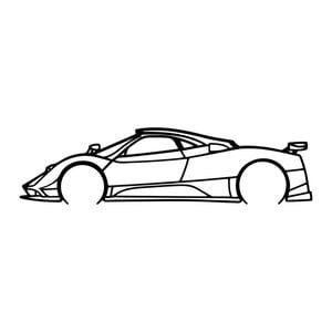 Ignite Laser Pagani Zonda Cinque Silhouette Metal Wall Art Rustic Metal 23.6inch/60cm