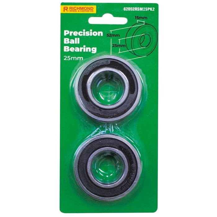 Richmond 52 x 25 x 15mm Rubber Sealed Precision Bearing - 2 Pack