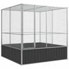 vidaXL Aviary with Extension Budgie Finch Pigeon Cage Parrot House Silver Steel