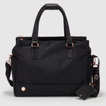 Nere Black Twill Triple Compartment Tote
