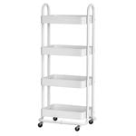 Artiss 4 Tiers Storage Trolley Storage Cart White