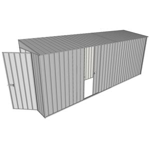 Build-A-Shed 1.2 x 5.2 x 2.0m Tunnel Shed Tunnel Hinged Door with 1 Sliding Side Door - Zinc