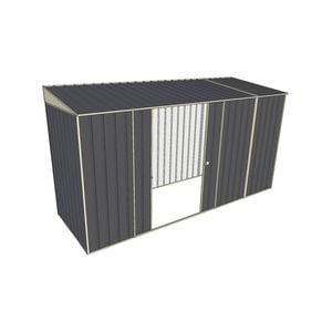 Build-A-Shed 1.2 x 3.7 x 2.0m Skillion Double Sliding Side Door Shed - Grey