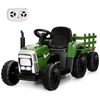 Costway 12V Kids Electric Ride On Tractor with Trailer