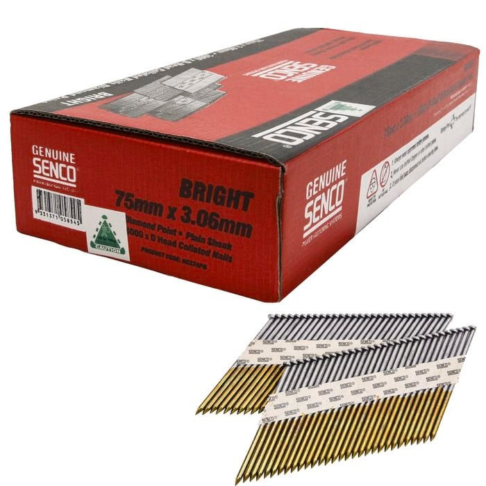Senco 75 x 3.06mm Blunt head Collated Nails - 3000 Pack