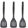 3x Kitchenaid Soft Touch Slotted Turner Nylon Kitchen Cooking Utensil 34cm Blk