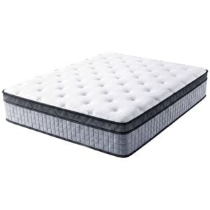 Ufurniture Double 32CM Hybrid Mattress in a Box, Memory Foam & Individual Pocket Springs, White & Grey