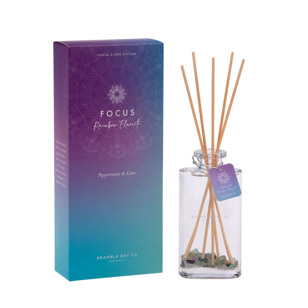 Bramble Bay Diffuser Crystal Boho Focus Rainbow Fluorite Peppermint ...