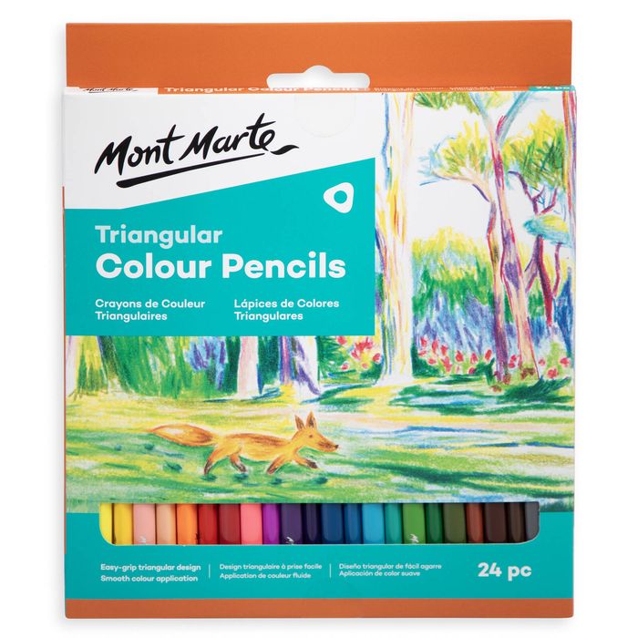 Mont Marte 24 Piece Triangular Colour Pencils