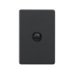 DETA Black Matte S-line Single Vertical Wall Switch