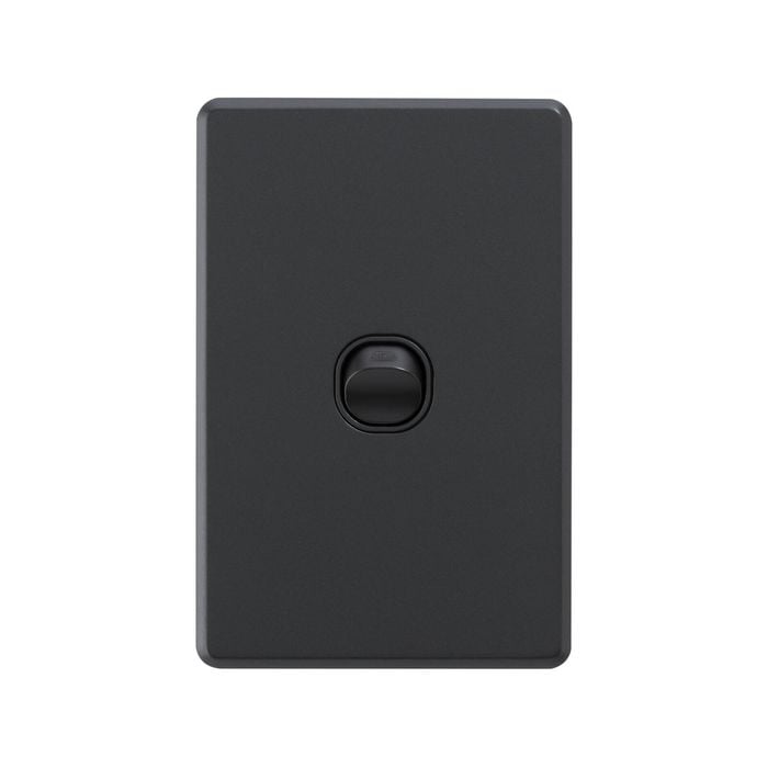 DETA Black Matte S-line Single Vertical Wall Switch