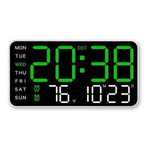 Catzon Frameless Clock White Shell Multi-functional Wall Desk-green