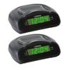 2PK Lenoxx AM/FM Station Radio Digital LED Dual Alarm Clock Sounds Snooze/Sleep