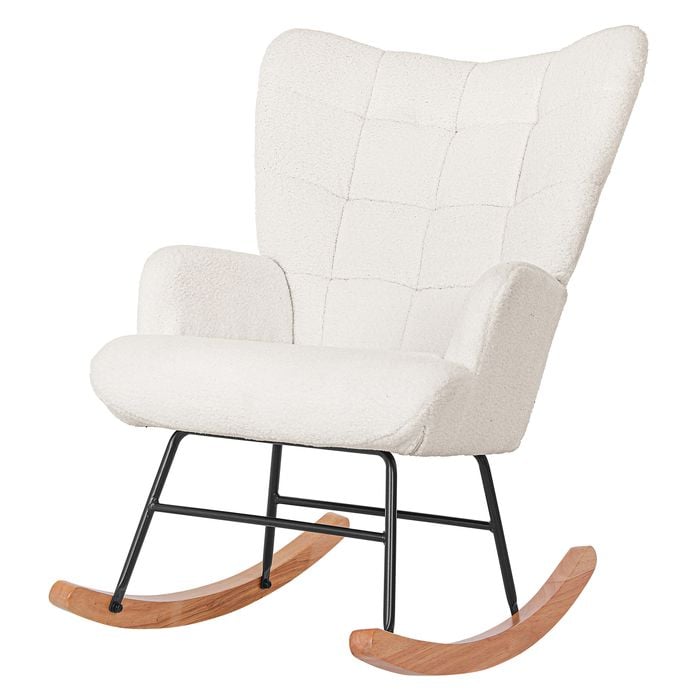 Levede Rocking Chair Boucle Armchair Beige