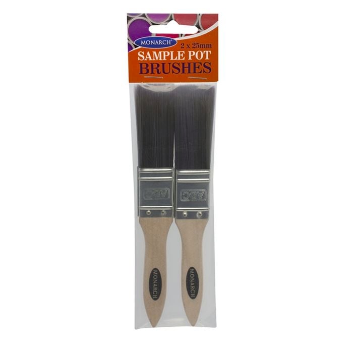 Monarch 25mm Sample Pot Synthetic Paint Brush - 2 Pack