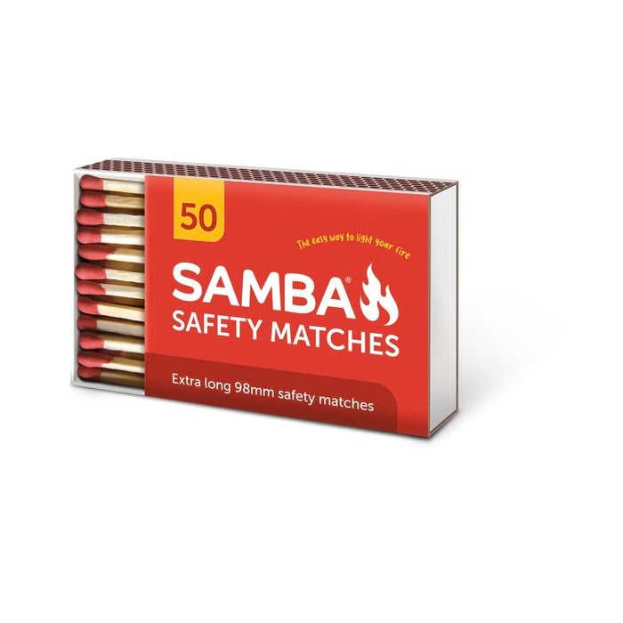 Samba 98mm Fire Ignition Safety Matches - 50 Pack