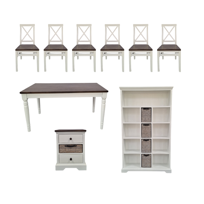 Elegance Living Bundle Indoor Dining Area & Shelves Opura Premium Set