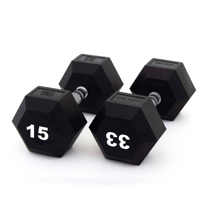 Smai The Yard - Rubber Hex Dumbbell 15kg (pair) -