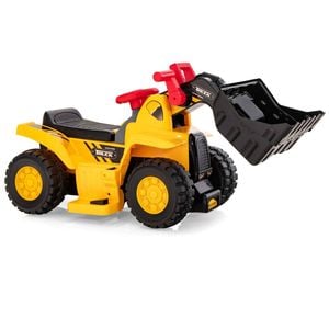 Costway Kids Electric Ride On Excavator Car with Hoop & 3 Balls