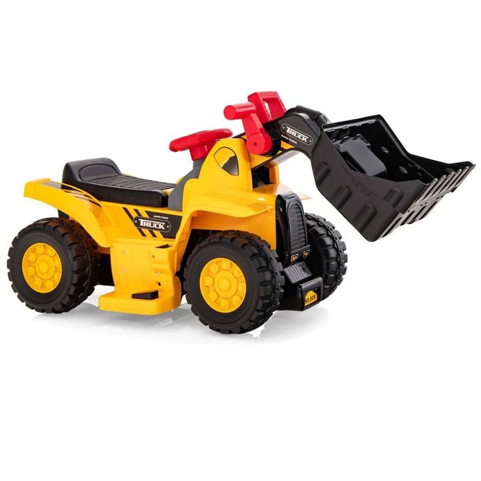 Costway Kids Electric Ride On Excavator Car with Hoop & 3 Balls