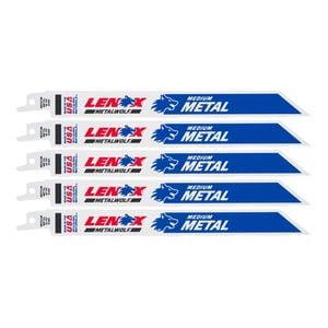 Lenox 200mm 18 TPI Bi-Metal Medium Metal Reciprocating Saw Blade - 5 Pack