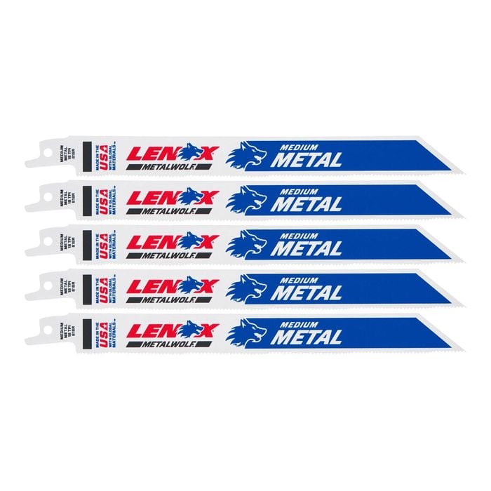 Lenox 200mm 18 TPI Bi-Metal Medium Metal Reciprocating Saw Blade - 5 Pack
