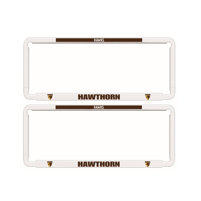 2x OFFICIAL AFL HAWTHORN HAWKS Car Number Plate Frame Cover Surround