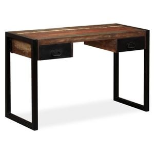 vidaXL Desk with 2 Drawers Steel Writing Console Table