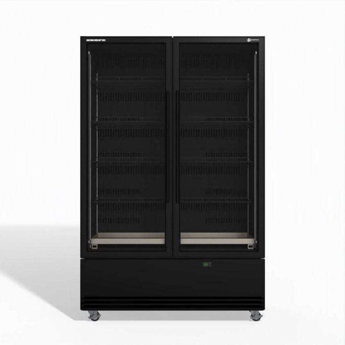 Skope Bme1200n-a 2 Glass Door Display Or Storage Fridge 1079l - Black - Bme1200n-a