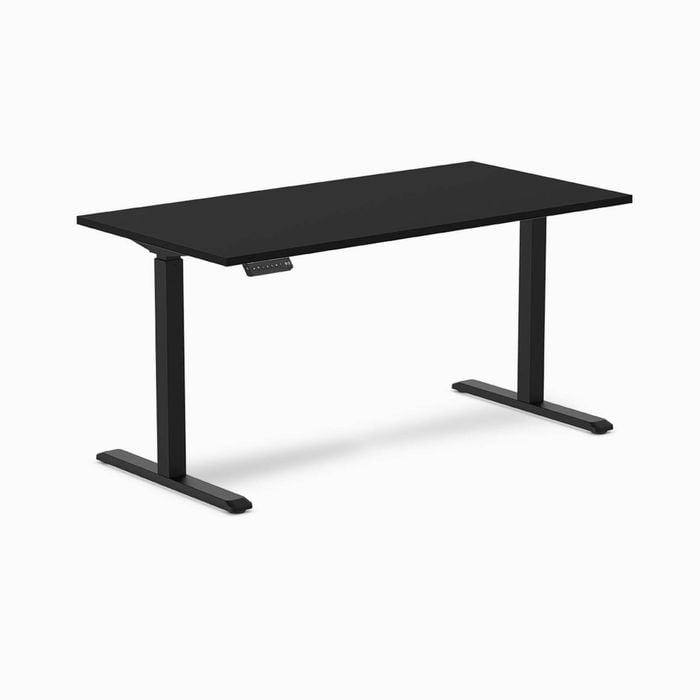 Desky Single Sit Stand Black Desk 150 X 75cm Black Frame