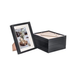 Nicola Spring 8" x 10" Black 3D Box Photo Frames - 5" x 7" Mount - Pack of 5