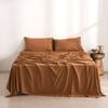 Dreamaker Superfine Washed Microfibre Sheet Set Rust Single Bed