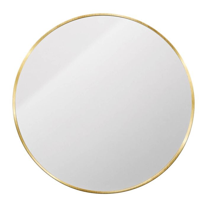Astin Sinclair 800 x 800 x 28mm Brushed Brass Round Framed Mirror