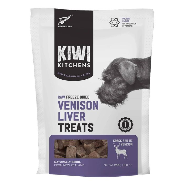 Kiwi Kitchens Raw Freeze Dried Venison Liver Grain Free Treats For Dogs 250 Gm