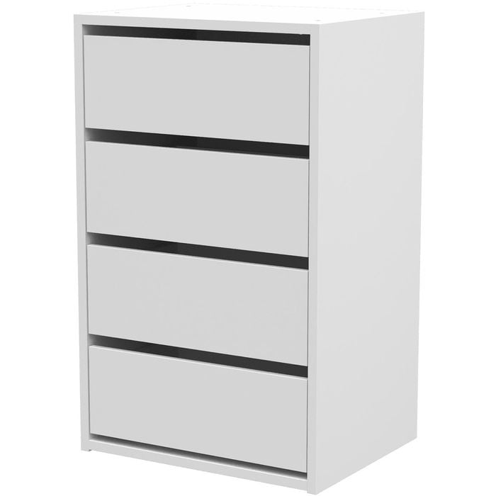 Flexi Storage Wardrobe 400mm White Matte 4 Drawer Unit