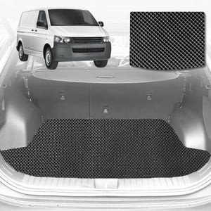 6D Diamond Car Boot Mat for VolksWagen Transporter T4, T5, T5 Facelift, T6, T6.12004-Current-Cargo Mat-Black-Outback GT
