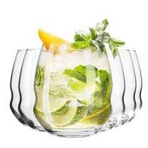 6pc Krosno Double Old Fashion Glasses 400ml Gift Boxed Clear Made In Poland