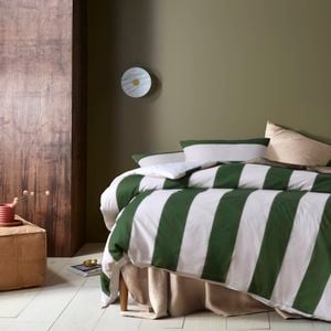 Accessorize Regency Green Washed Cotton Quilt Cover Set - Super King Bed