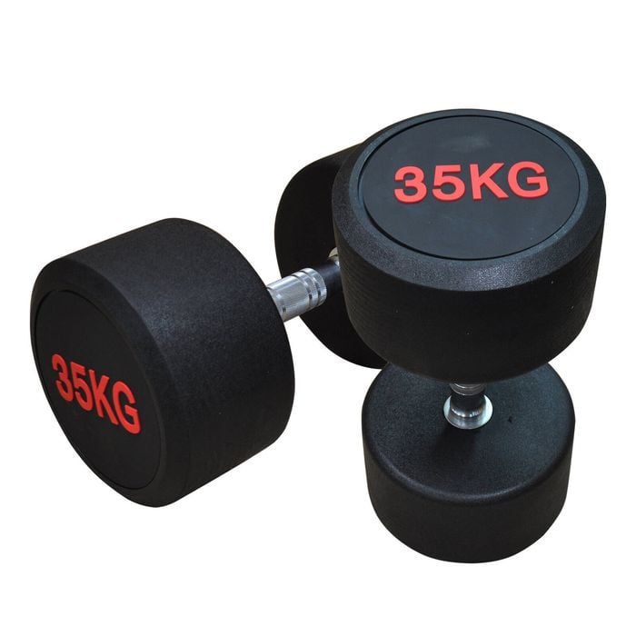 2 Pack of 35kg Commercial Grade Rubber Coated Dumbbell Hand Weight Total 70kg