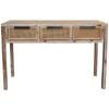 LVD Marco Wood/Rattan/Metal 80x120cm 3-Drawer Console Table Furniture Rect NTRL