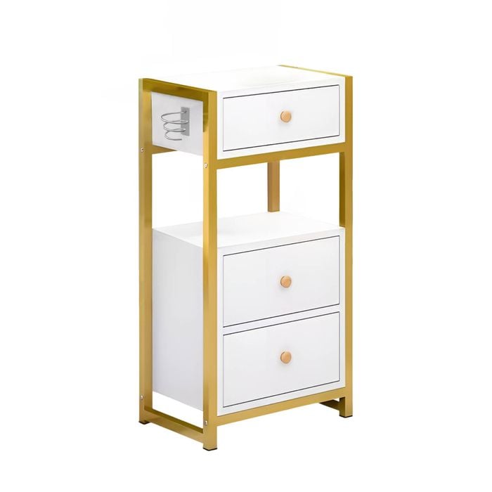 Beauty Salon Storage Trolley Hair Salon Stations Cabinet with Hairdryer Holder 34 x 30 x 75cm