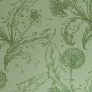 Porter's Paints A4 Sample Celedon Green Dandelion Wallpaper
