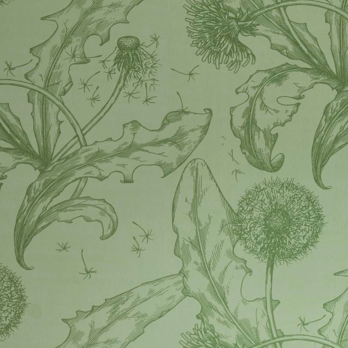 Porter's Paints A4 Sample Celedon Green Dandelion Wallpaper