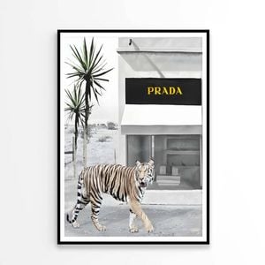 Tiger With Elegant Black and White Fashion Store   Print 100% Australian Made 60 x 90cm   (Poster)