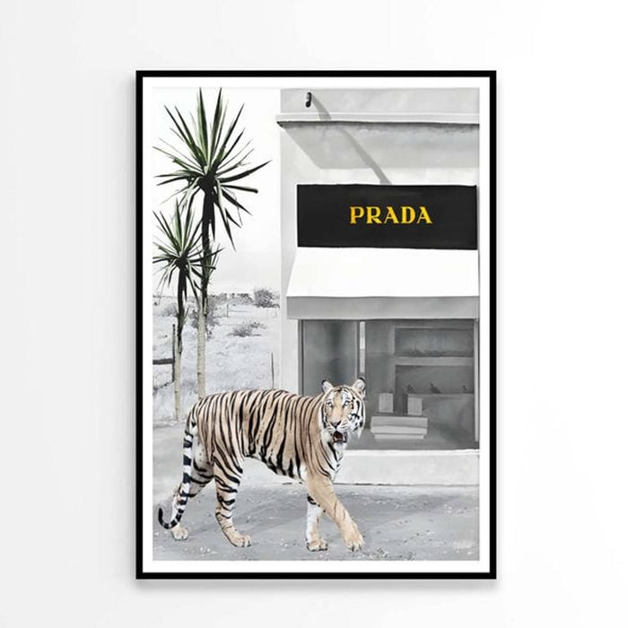 Tiger With Elegant Black and White Fashion Store   Print 100% Australian Made 60 x 90cm   (Poster)