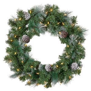 Christabelle 61cm Christmas Wreath Bayville Pine with LED Lights Front Door Decoration Ornament