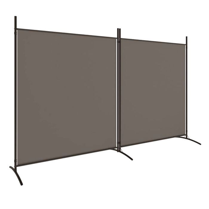 vidaXL 2-Panel Room Divider Anthracite Fabric Privacy Screen Separator Folding