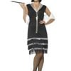 Ritzy Black And Silver Womens Plus Size Flapper Dress Costume - Xlarge